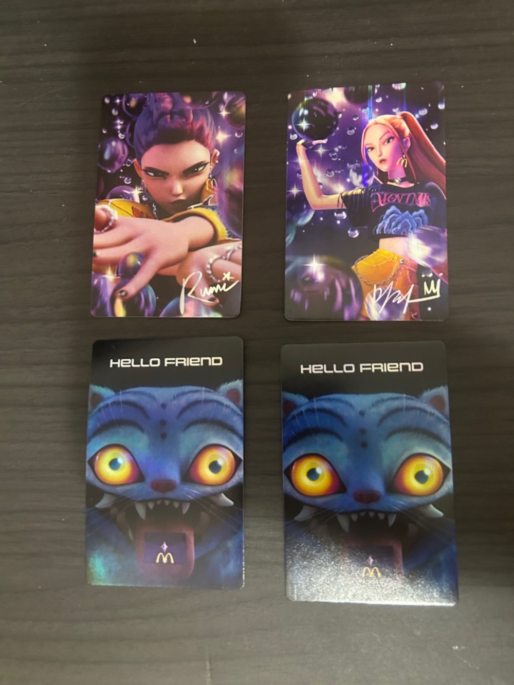 McDonald's Gold k pop demon hunters VIP Promo Cards — Purple & Navy Galaxy